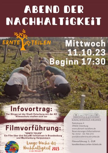Tickets für FILMVORFÜHRUNG | Ernte teilen am 11.10.2023 - Karten kaufen